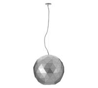 Orsina Large Silver Finish Pendant Light, Geometric Steel Ceiling Fixture With Gold Interior, Statement Pendant Lamp Orsina Silver