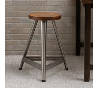 Orsina Large Stool, Industrial Wood Stool, Charming Rustic Wooden Kitchen Stool, Vintage Stool, Wooden Bar Stool