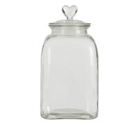 Orsina Large Storage Jar, Glass Canister With Heart-Shaped Lid, Ideal For Storing Sweets, Spices