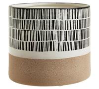 Orsina Large Striped Planter, Ceramic Planter For Indoor Plants, Home Décor With Indoor Flower Pot For Living Room