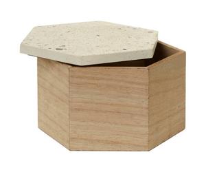 Orsina Large Terrazzo Lid Trinket Box,spacious Storage Box,decorative Wooden Box With Natural Base,nordic Style Box