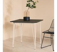 Premier Housewares District White Metal and Elm Wood Table