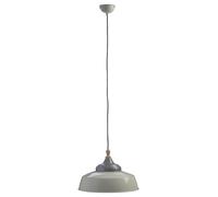 Orsina Large White Pendant Light, Bowl Shaped Iron Shade with Wooden Holder, Adjustable Ceiling Light Fixture Orsina White