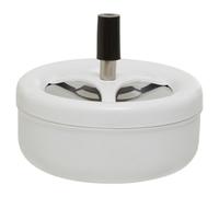 Orsina Large White Spinning Ashtray, Push-Spin Lid Ashtray For Odour Containment And Clean Ash Disposal, Durable