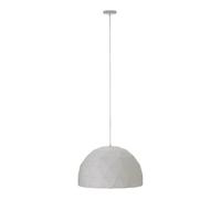 Orsina Large White Steel Dome Pendant Light, Hanging Light With Clean White Finish, Iron Shade With White Cord