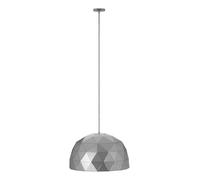 Orsina Large White Steel Dome Pendant Light, Hanging Light With Clean White Finish, Iron Shade With White Cord in Silver Orsina Silver