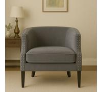 Orsina Larissa Velvet Studded Chair in Grey Orsina Grey