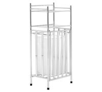 Orsina Laundry Unit With Basket, Chrome Storage Stand With Bag, Lidded Laundry Organizer With Storage Basket