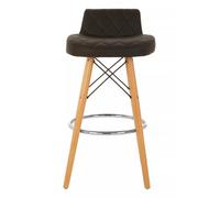 Orsina Leather Effect Seat Bar Stool, Comfortable Seating Faux Leather Bar Stool, Space-Saver Kitchen Stool in Brown Orsina Brown