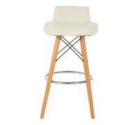 Orsina Leather Effect Seat Bar Stool, Comfortable Seating Faux Leather Bar Stool, Space-Saver Kitchen Stool in White Orsina White
