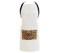 Leopard Print Apron, Trendy Animal Print Design With Adjustable Neck And Waist Ties, Protects Clothing Premier Housewares Yellow One Size