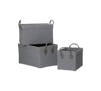 Orsina Lida Lattice Grey Rectangular Storage Baskets
