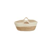 Orsina Lidi Oval Jute Basket, Loop handles in White Orsina White
