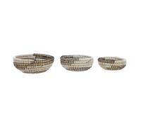 Orsina Lidi Set Of 3 Baskets With Black & White Detail Orsina White