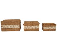 Orsina Lidi Set of Three Seagrass Baskets with Lids in Natural Orsina Natural