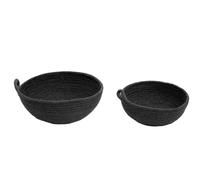 Orsina Lidi Set Of Two Jute Baskets, Round storage baskets in Black Orsina Black