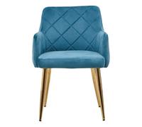 Orsina Light Blue Velvet Angular Dining Chair, Gold Finish Accent Chair,decorative Chair,kitchen Chair,patio Chair