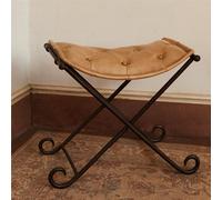 Orsina Light Brown Leather And Iron Stool