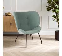 Orsina Light Green Accent Chair, Textured Fabric Upholstery With Button Tufting, Chic Vintage Living Room Chair