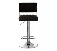 Orsina Light Grey Seat & Chrome Base Bar Stool, Adjustable Height Kitchen Bar Stool, Footrest Swivel Barstool in Metallics Orsina Metallics