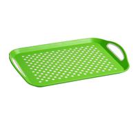 Orsina Lightweight Anti Slip Rectangular Serving Tray, Non Slip Surface Tray, Integrated Side Handles Kitchen Tray in Green Orsina Green