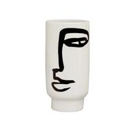Orsina Lightweight Black And White Small Vase, Minimalist Ceramic Flower Vase, Robust Ceramic Vase For Flowers