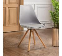Orsina Lightweight Grey Retro Chair, Backrest Retro Chair, Space-Saving Kitchen Chair, Easy To Clean Lounge Chair