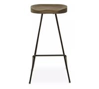 Lightweight Metal Frame Bar Stool, Sleek Kitchen Stool Footrest, Contemporary Stool for Bar Counter Premier Housewares Walnut One Size