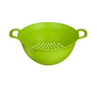 Orsina Lime Green Plastic Colander With Handles, Lightweight Strainer With Large Holes,compact Perforated Bowl