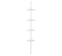 Premier Housewares Corner Shelf Unit 4 Tier/Tension Spring Mount - White, White