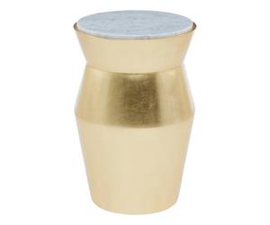 Orsina Lino Large Gold Drum Side Table
