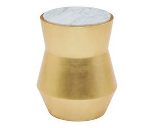 Orsina Lino Small Gold Drum Side Table