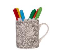 Intricate Flower Design Colour In Mug, Bone China