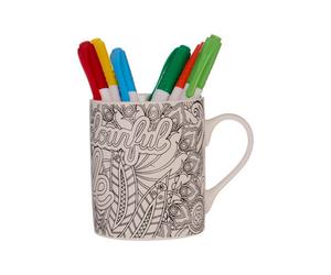Orsina Live A Colourful Life Bone China Mug With Floral Design, Home Decor Cup,ideal As A Decorative Coffee Mug