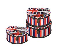 Living London Collection Round Storage Cases Set of 3 Premier Housewares Multi One Size