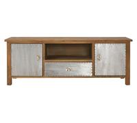Orsina Loft Media Unit, Industrial TV Unit with Storage, Contemporary Media Unit with Storage, Delivered Fully Assembled in Silver Orsina Silver