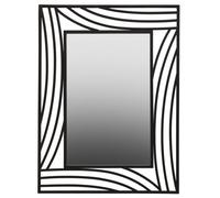 Orsina Logan Wall Mirror, Clear, Black, Glass, Wood, Metal