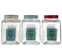 luca Luca Assorted Square Clear Glass Large Storage Jar Premier Housewares Multi One Size