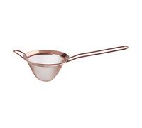 Orsina Lustrous Large Gold Finish Sieve, Gold-Tinted Strainer With Inclined Grip, Kitchen Sieve with Sloped Hold in Rose Gold Orsina Rose Gold