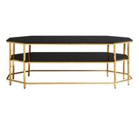 Orsina Luxe Black Tempered Glass Coffee Table, Functional Storage Of Display Table, Spacious Table With Storage Orsina Black