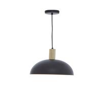 Orsina Luxe Black & White Pendant Light With Brass Trim, Minimalist Hanging Light, Retro-Inspired Ceiling Fixture