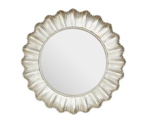 Orsina Luxe Champagne Finish Scallop Wall Mirror, Decorative Round Mirror With Rope Detail, Metallic Dressing Mirror in Gold Orsina Gold
