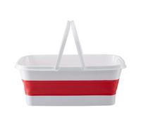Orsina Luxe Collapsible Laundry Basket Red & White With Handles,large Folding Washing Basket,space-Saving Hamper