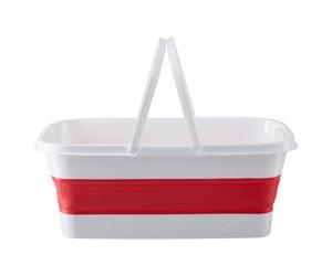 Orsina Luxe Collapsible Laundry Basket Red & White With Handles,large Folding Washing Basket,space-Saving Hamper