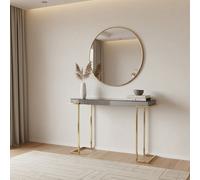 Orsina Luxe Console Table, Modern Lounge Table With C-Shaped Base, Metallic Decorative Table, Outdoor Patio Table