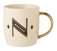 Orsina Luxe Diamond Deco N Letter Monogram Mug,bone China Travel Mug,personalized Ceramic Coffee Cup,classic Cup