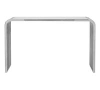 Orsina Luxe Glass Console Table With Mirrored Stainless Steel Base, Polished Art Deco Hallway Console