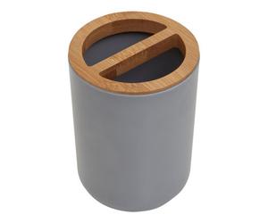 Orsina Luxe Grey Toothbrush Holder With Divider, Sustainable Toothbrush Cup, Eco-Friendly Toothbrush Holder Set