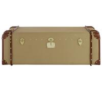 Orsina Luxe Leather Trim Canvas Coffee Table, Mango Wood Decorative Table For Livingroom, Durable Coffee Table in Natural Orsina Natural