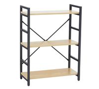 Orsina Luxe Light Yellow 3-Tier Shelf Unit with Black Metal Frame, Bookcase For Home Office, Stylish Display Unit Orsina Yellow